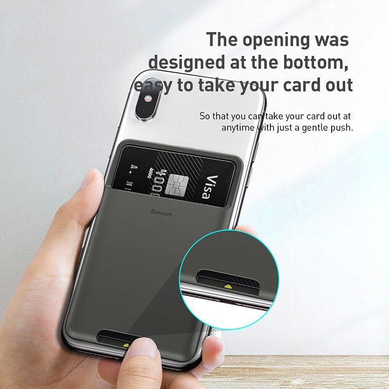 Universal 3M Self Adhesive Silicone Card Holder Pouch For iPhone