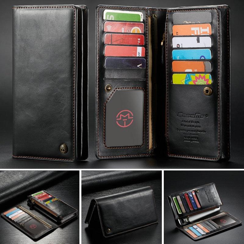 Universal Leather Wallet Phone Case For iPhone XR XS Max X 8 7 6S 5 SE With Zipper Pouch